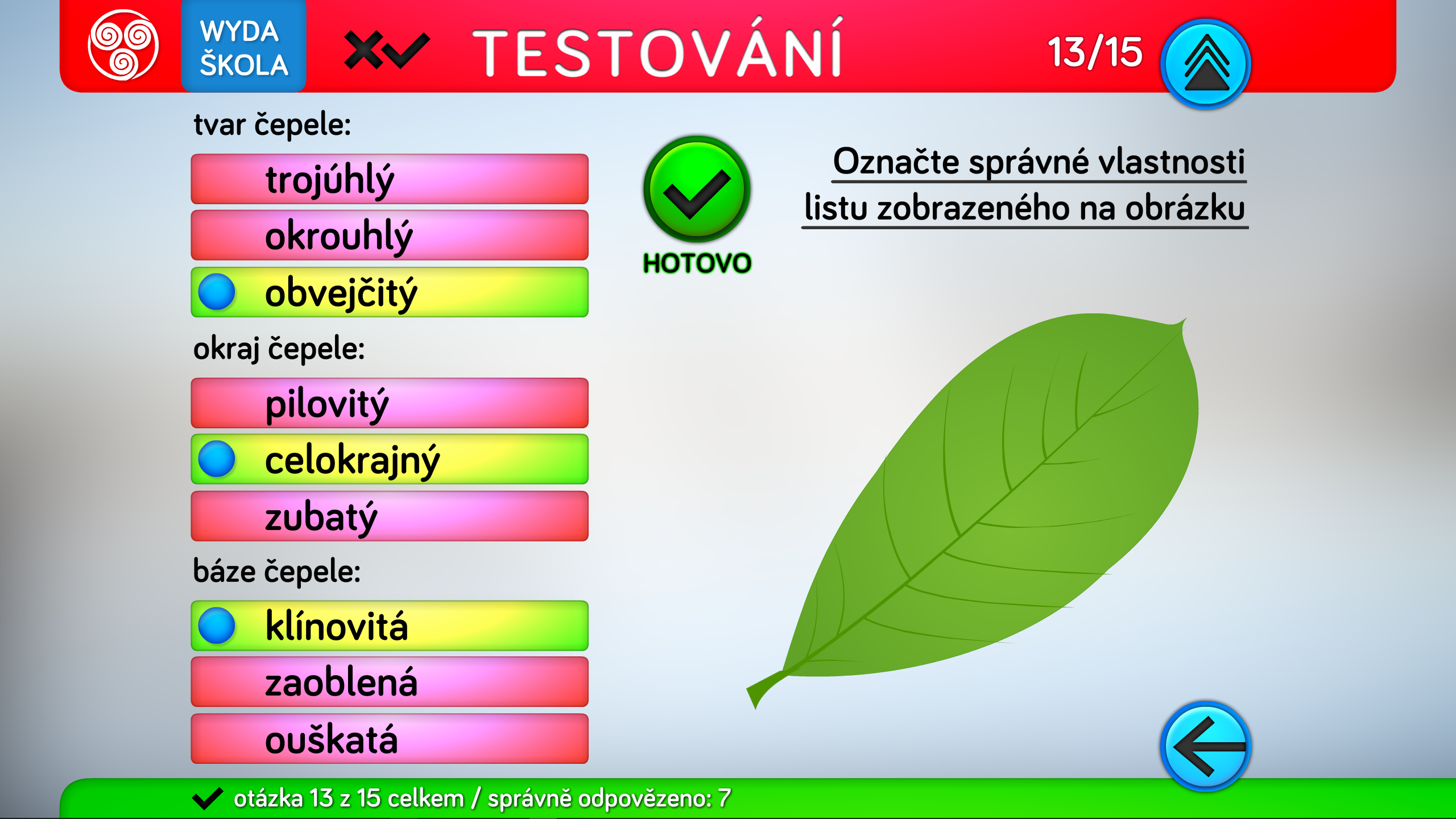 Listy stromů