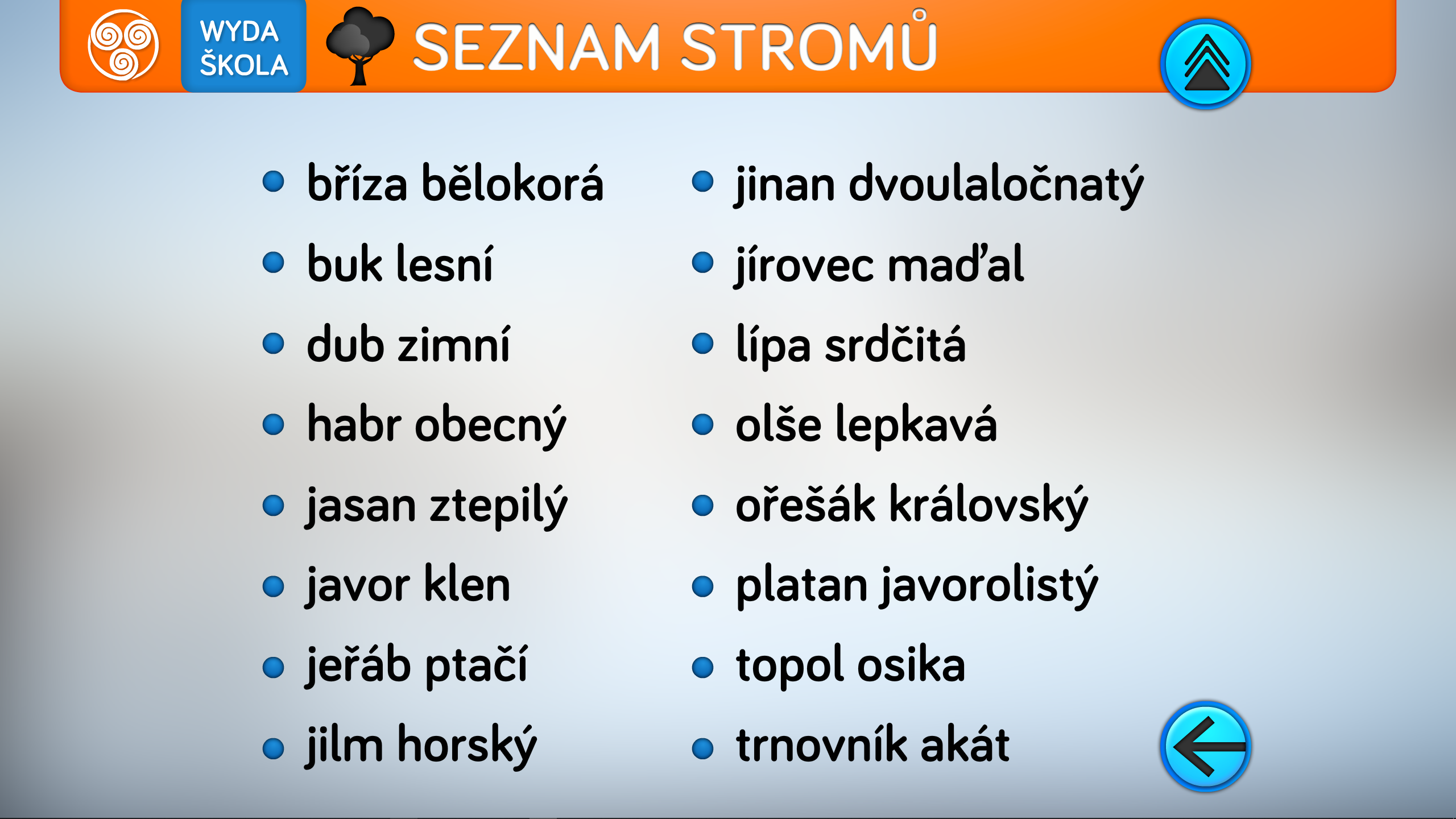 Listy stromů